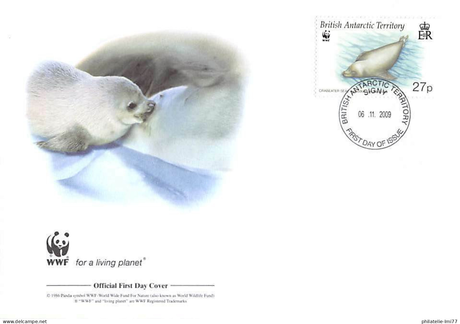 FDC WWF - Territoire Antarctique Britannique (505) - Le Phoque Crabier - FDC