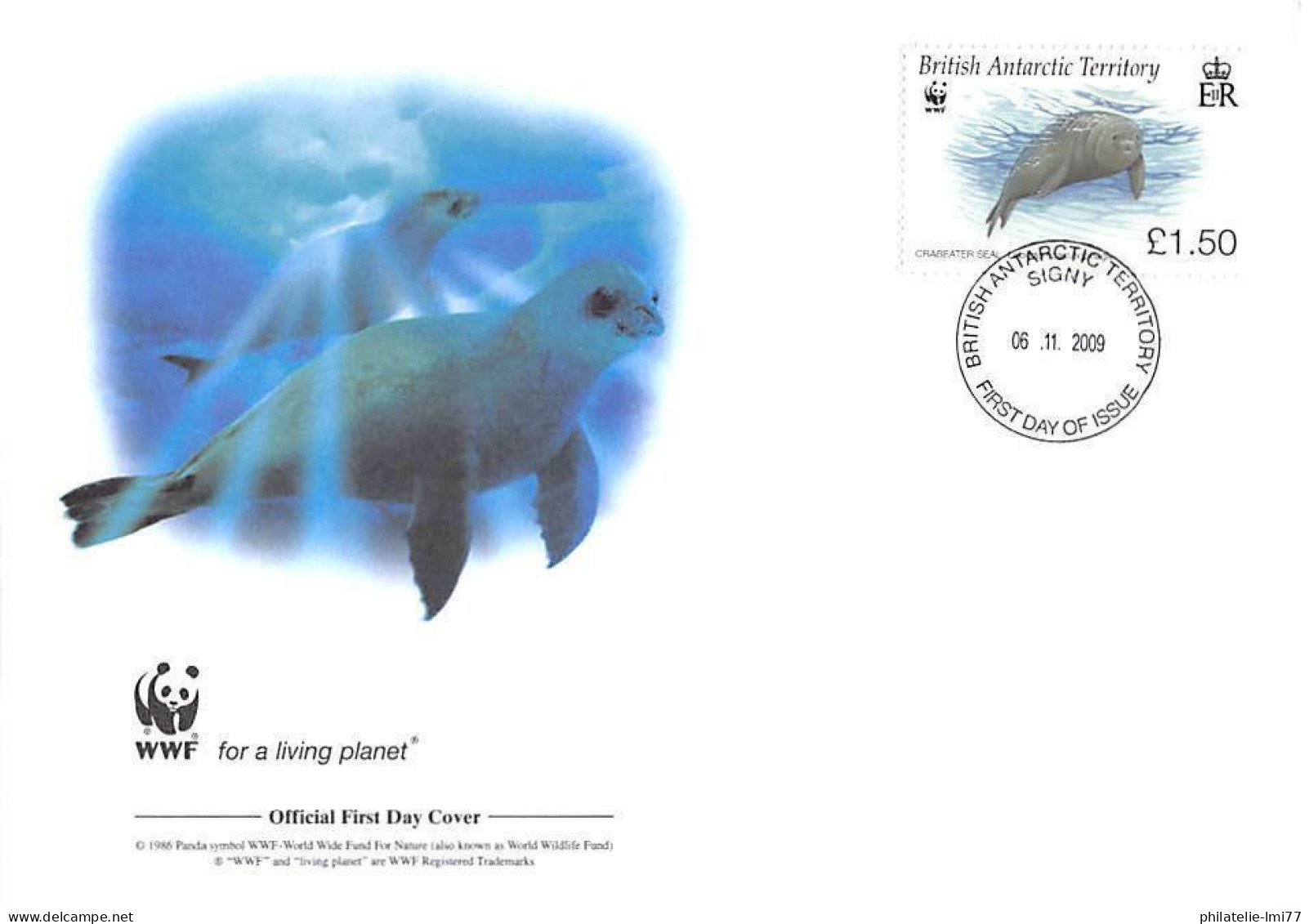 FDC WWF - Territoire Antarctique Britannique (508) - Le Phoque Crabier - FDC