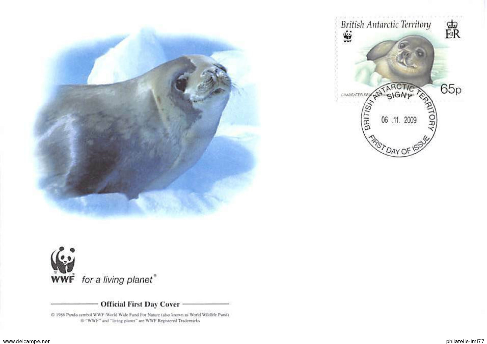 FDC WWF - Territoire Antarctique Britannique (506) - Le Phoque Crabier - FDC