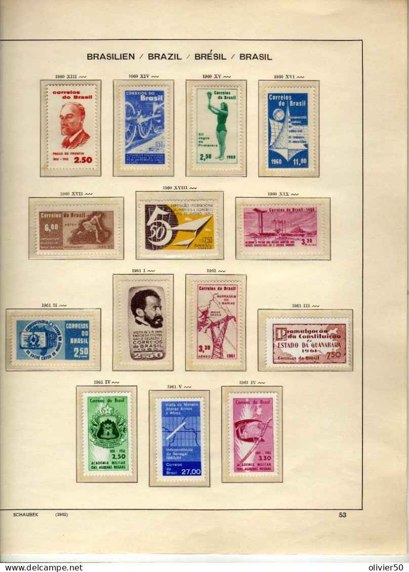 Bresil - (1960-61) - Celebrites - Evenements  Neufs** - MNH - 2 Pages -  23 Val. - Unused Stamps