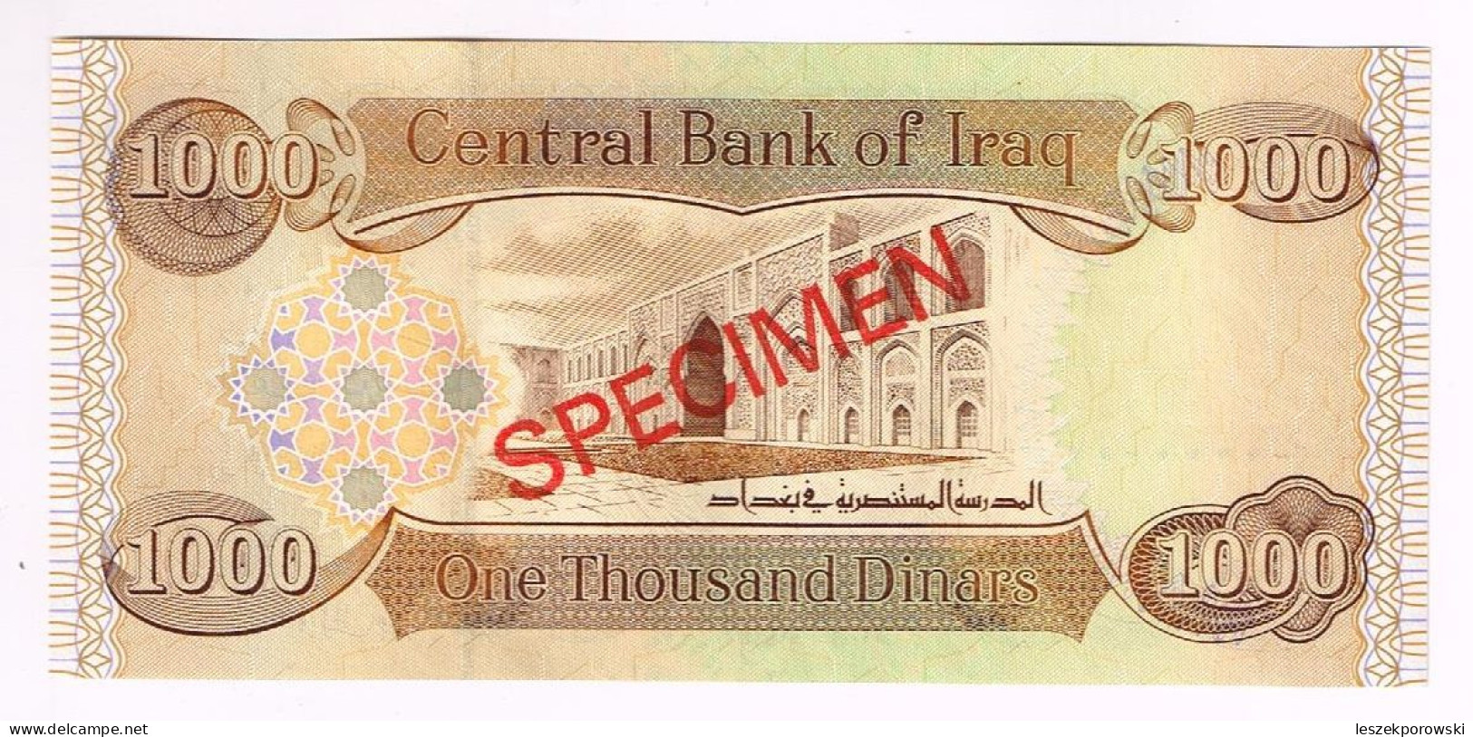 Iraq 1000 Dinars SPECIMEN P-93a 2003 UNC Rare - Irak