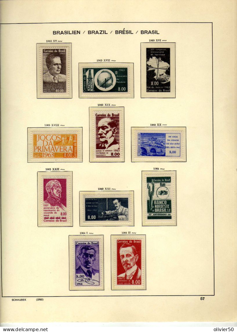 Bresil - (1963-64) - Celebrites - Evenements  Neufs** - MNH - 2 Pages -  23 Val. - Neufs