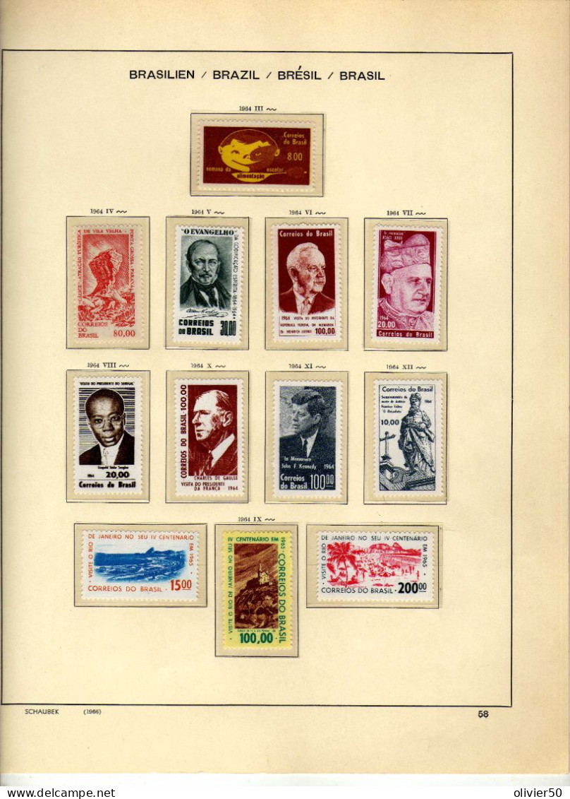 Bresil - (1963-64) - Celebrites - Evenements  Neufs** - MNH - 2 Pages -  23 Val. - Unused Stamps