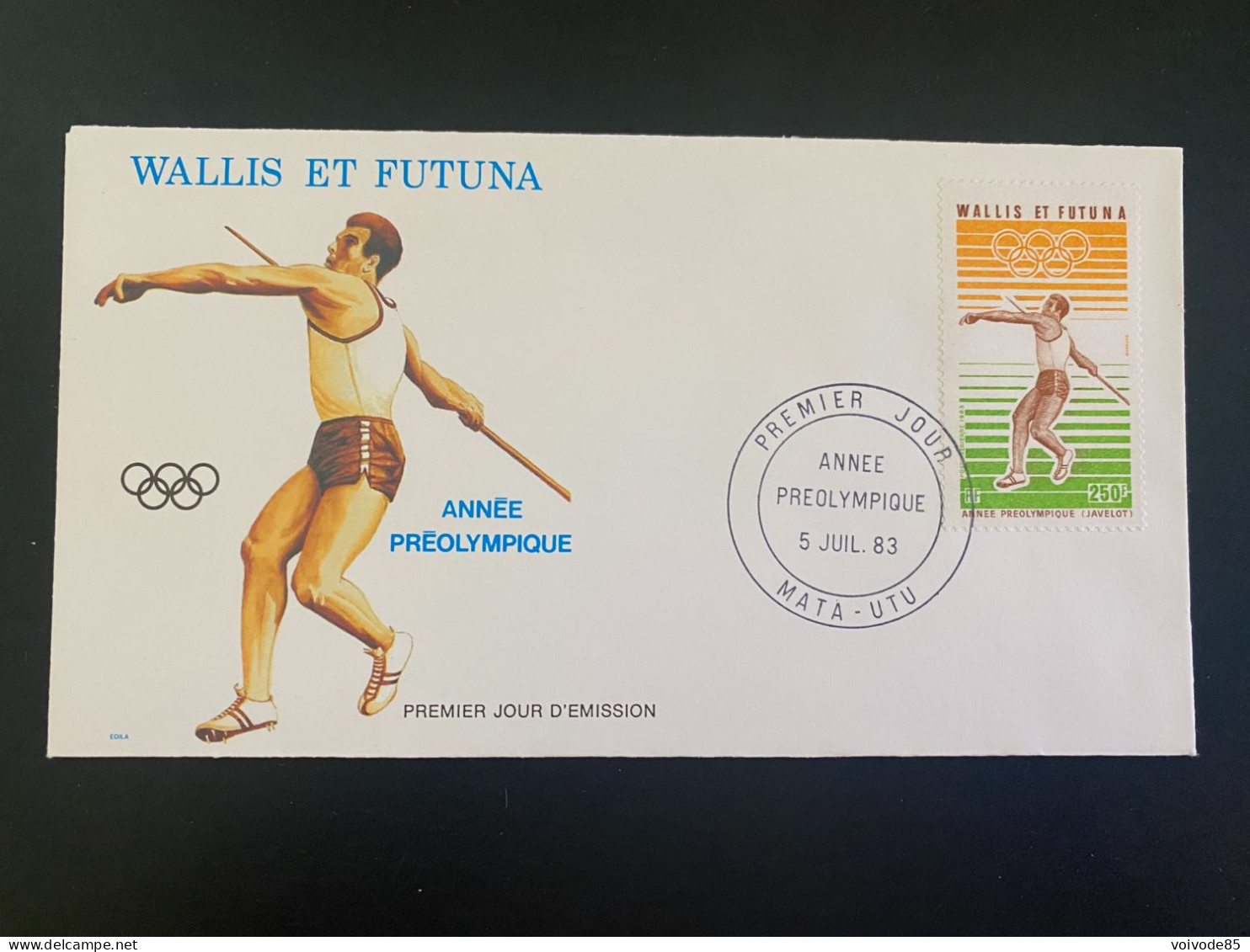 Enveloppe 1er Jour "Année Préolympique - Athlétisme - Lancer De Javelot" 05/07/1983 - PA126 - Wallis Et Futuna - FDC