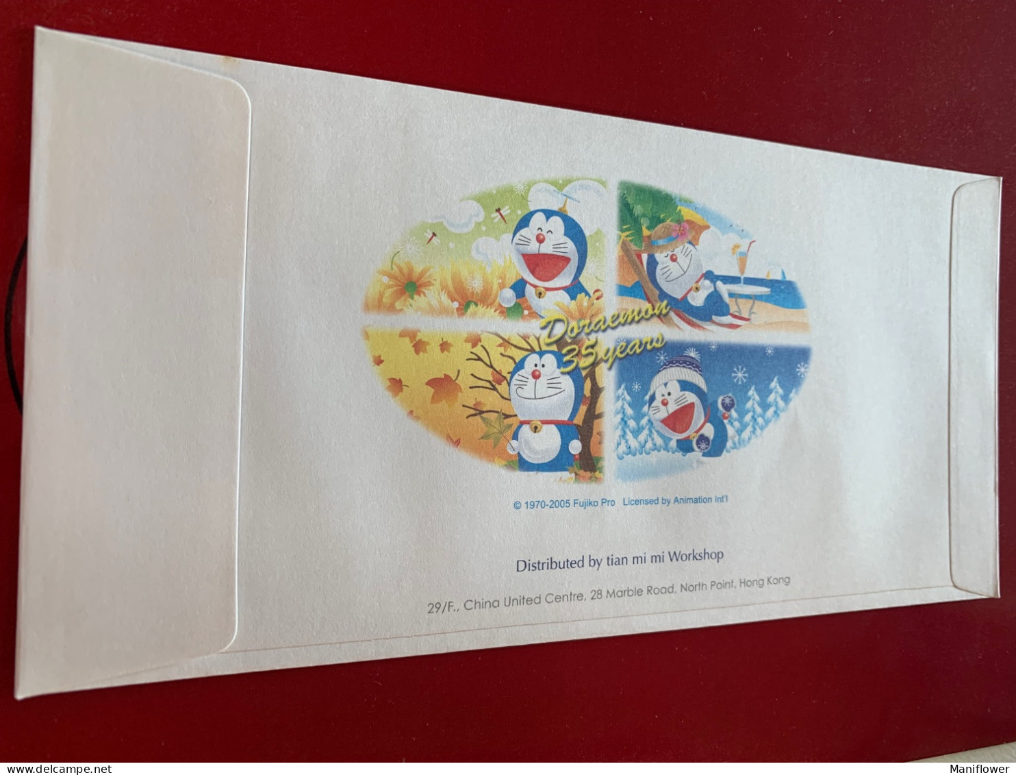 Hong Kong Stamp FDC Doraemon 35years 2005 - Cartas & Documentos