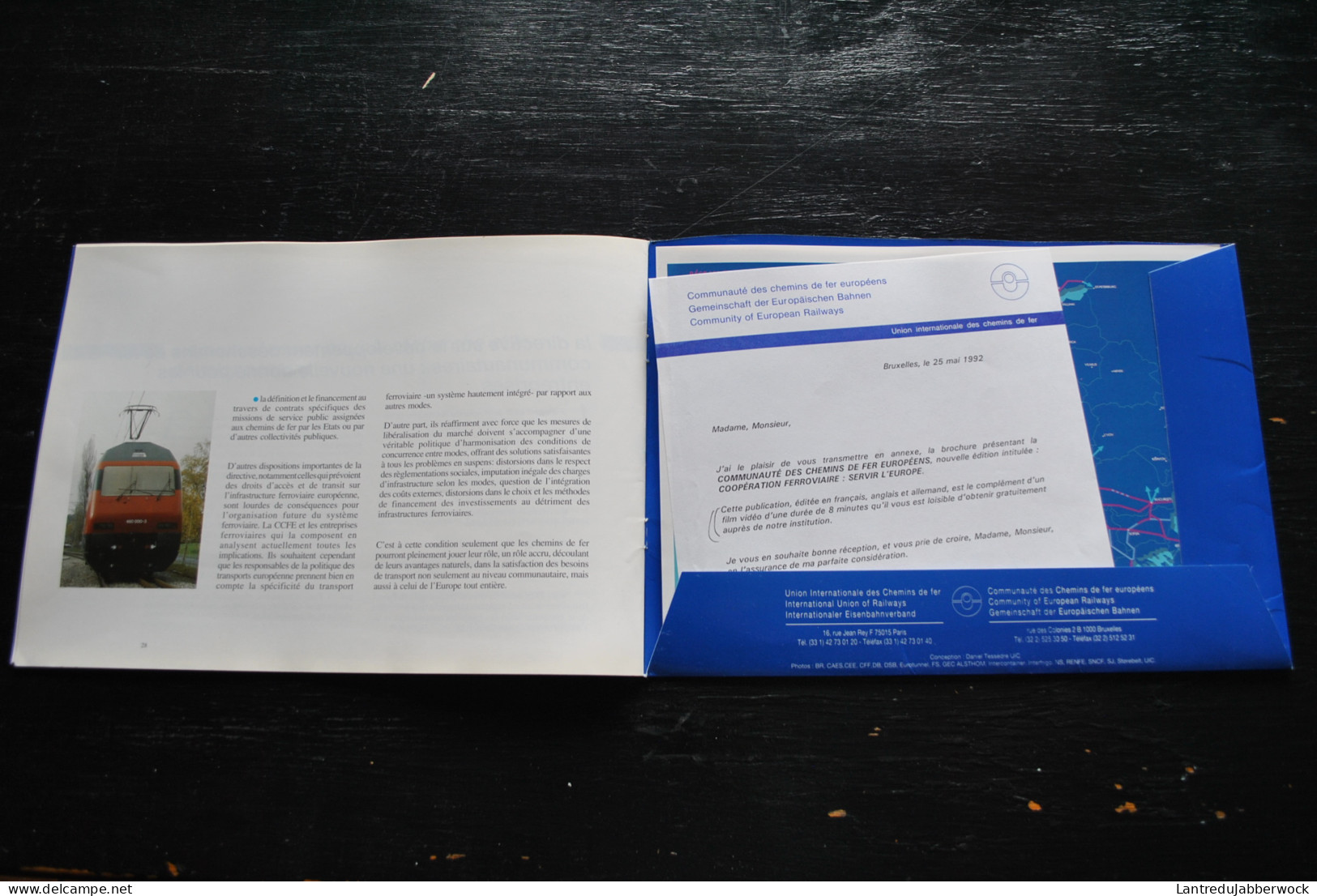 Coopération Ferroviaire Servir L'Europe Union Internationale Des Chemins De Fer UIC CCFE 1992 SNCB SNCF OBB NS FS DR DB - Railway & Tramway