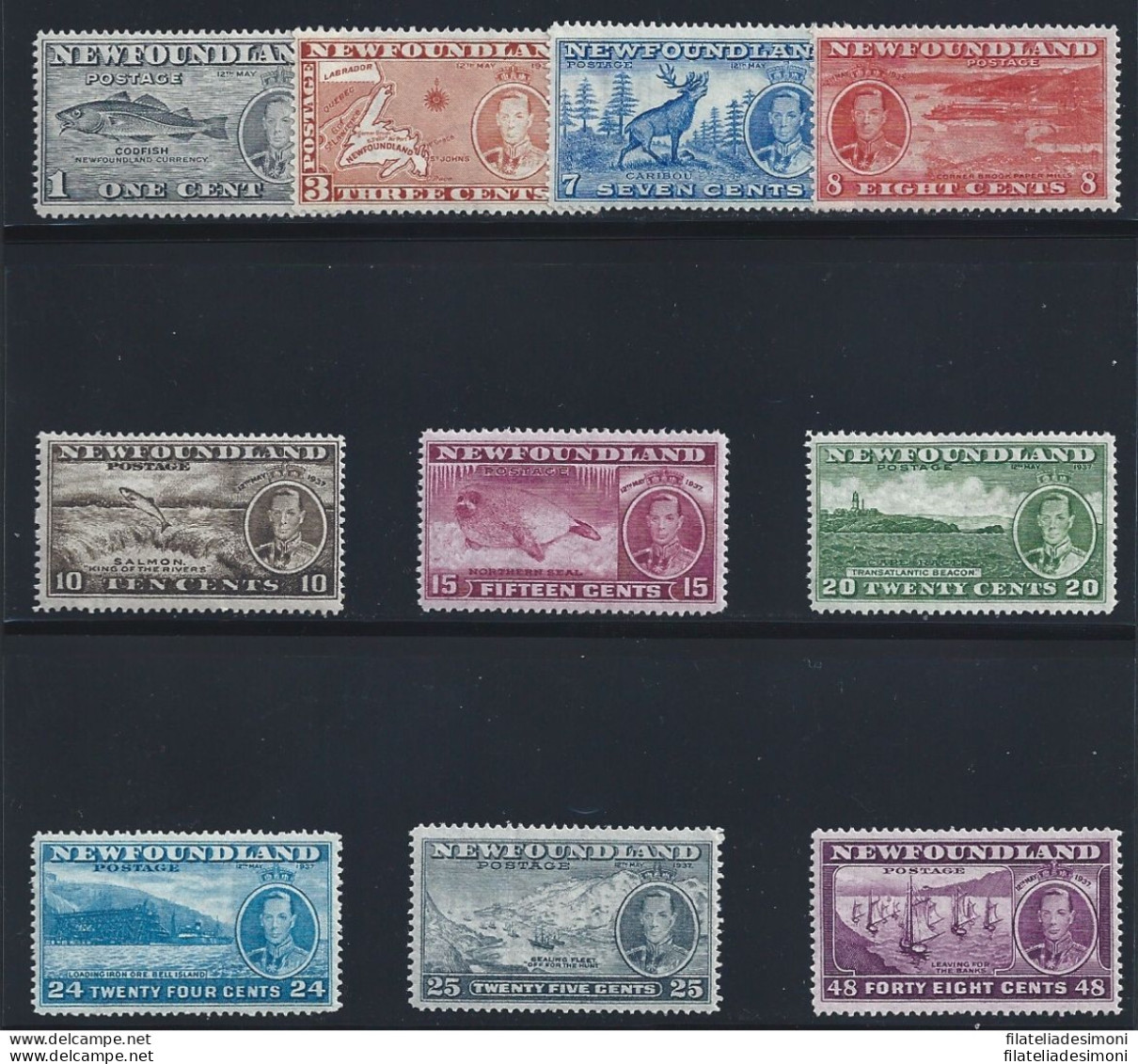 1937 Newfoundland - SG 257/267 Iincoronazione (manca N. 262) MNH** - Autres & Non Classés