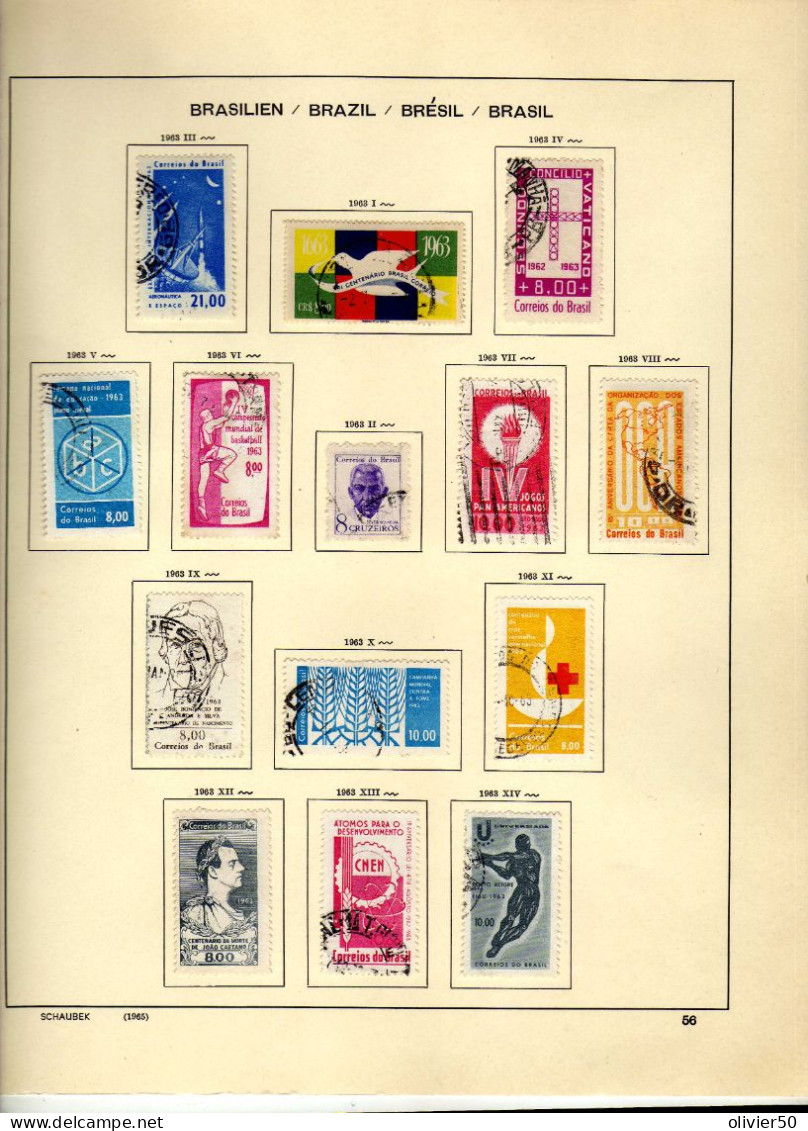 Bresil - (1963-64) - Celebrites - Evenements  Obliteres - 3 Pages -  37  Val. - Usati