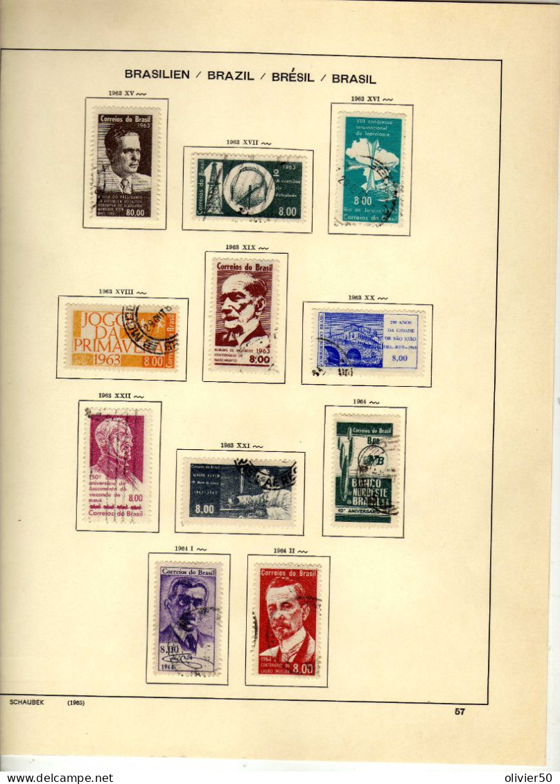 Bresil - (1963-64) - Celebrites - Evenements  Obliteres - 3 Pages -  37  Val. - Gebraucht