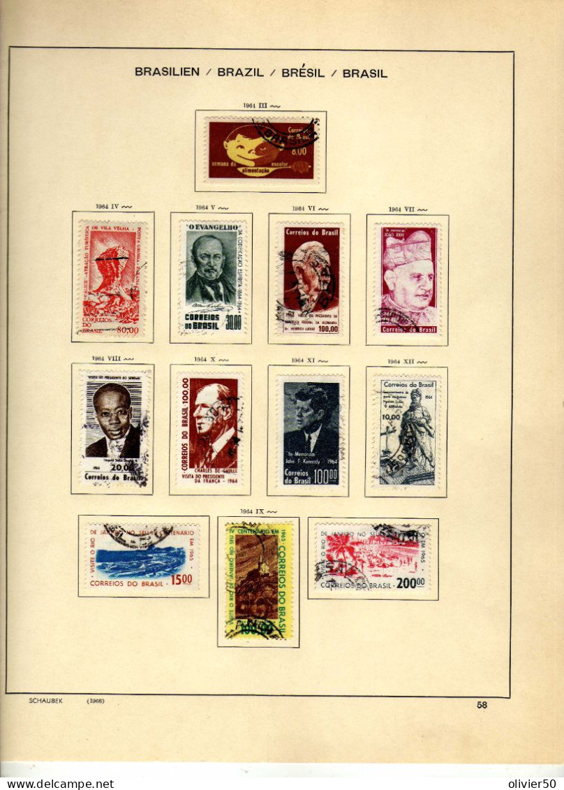 Bresil - (1963-64) - Celebrites - Evenements  Obliteres - 3 Pages -  37  Val. - Usati