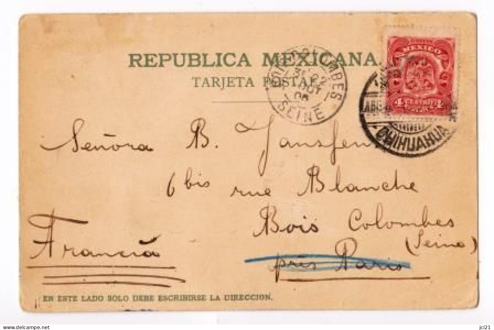 CPA 1905  " Tormento De Cuahtemoch " Oblitérée à CHIHUAHUA (416)_CP647 - Mexique