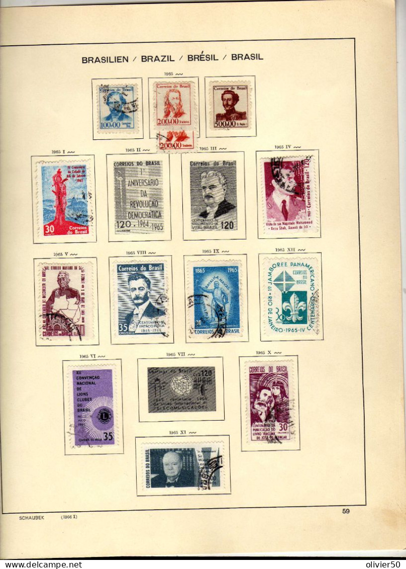 Bresil - (1965) - Celebrites - Evenements  Obliteres - 2 Pages -  23  Val. - Used Stamps