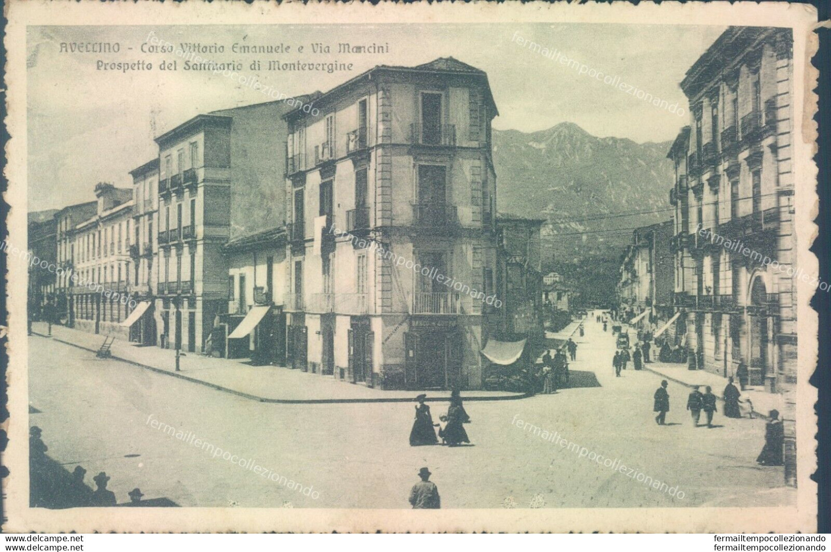 T217 Cartolina Avellino Citta' Corso Vittorio Emanuele E Via Mancini  1919 - Avellino