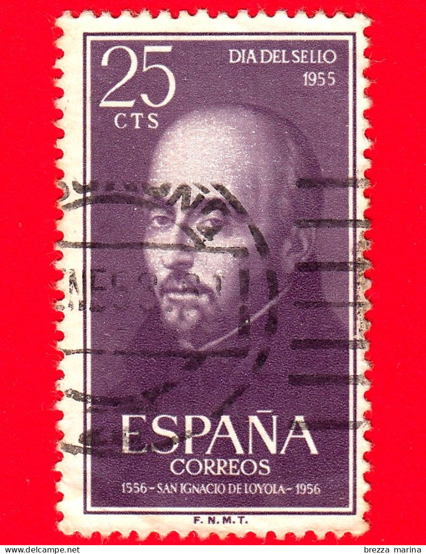SPAGNA - Usato - 1955 - 400 Anni Della Morte Di S. Ignazio Di Loyola - 25 - Used Stamps