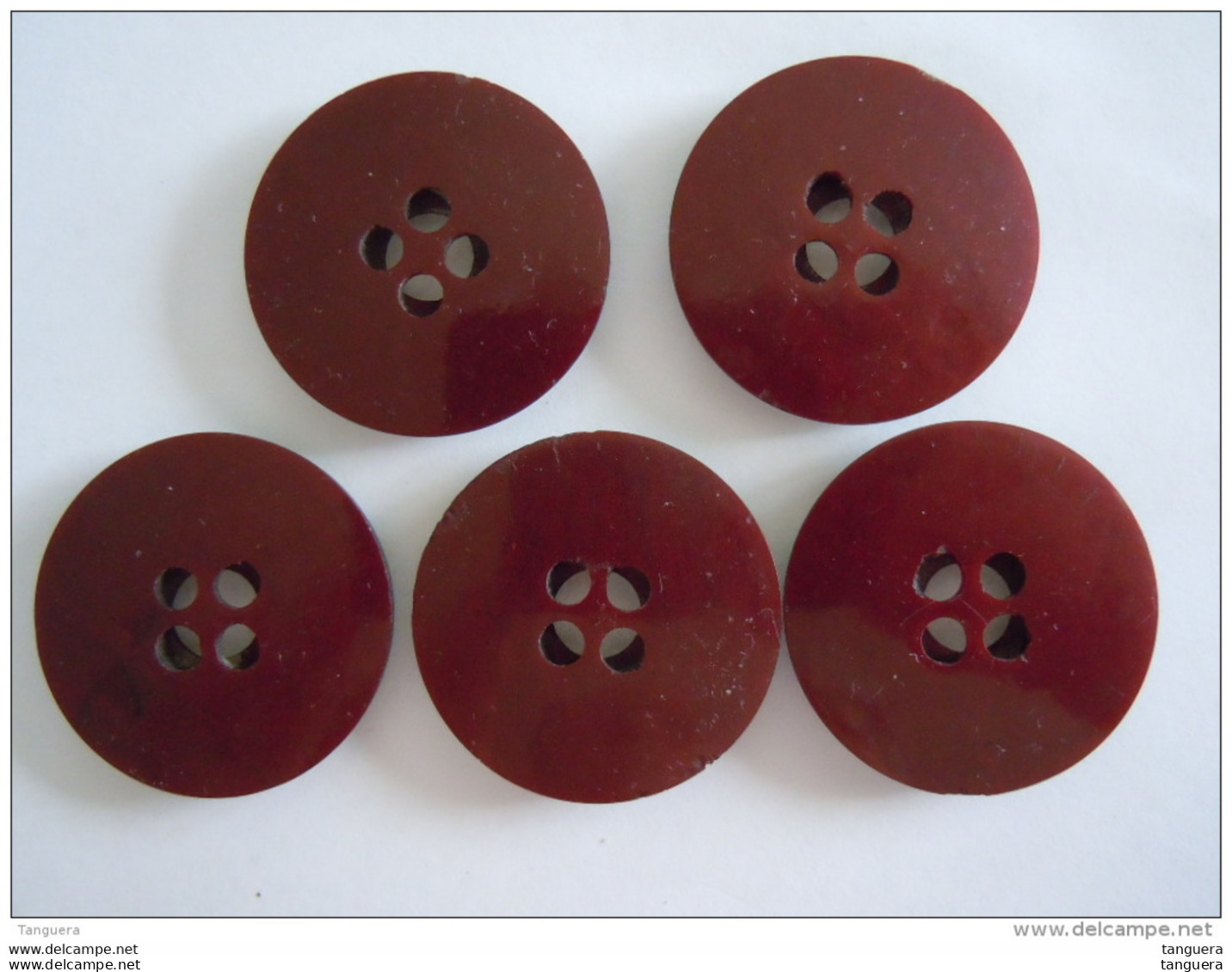 5 Knopen 5 Boutons Diam  3.5 Cm  Bakeliet Bakelite Bordeau - Boutons