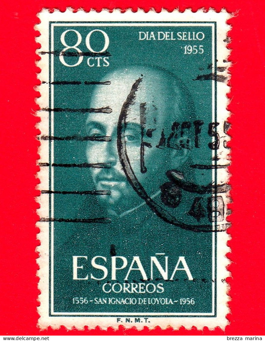 SPAGNA - Usato - 1955 - 400 Anni Della Morte Di S. Ignazio Di Loyola - 80 - Used Stamps