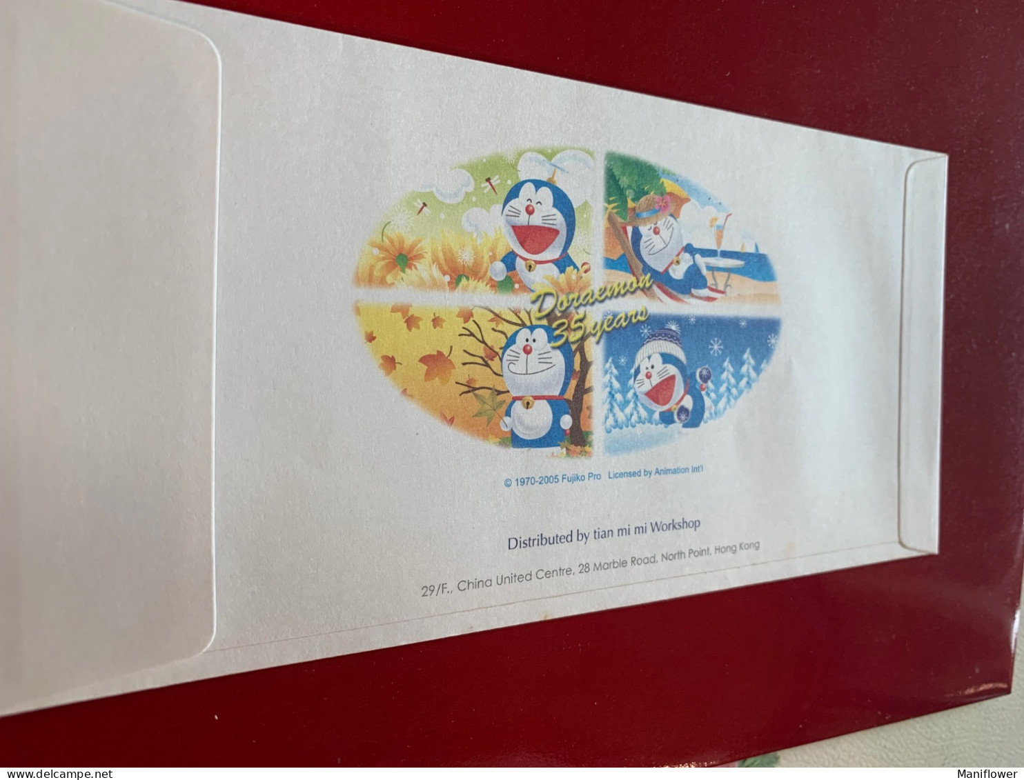 Hong Kong Stamp FDC Doraemon 35years 2005 - Cartas & Documentos