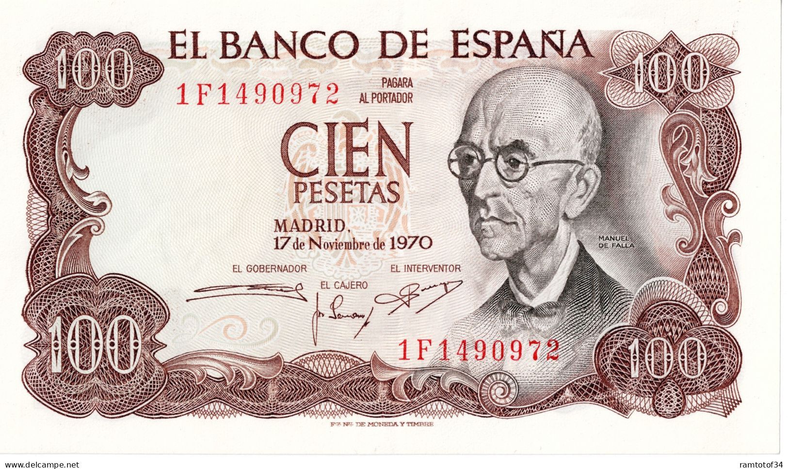 ESPAGNE - 100 Pesetas 1970 UNC - 100 Peseten