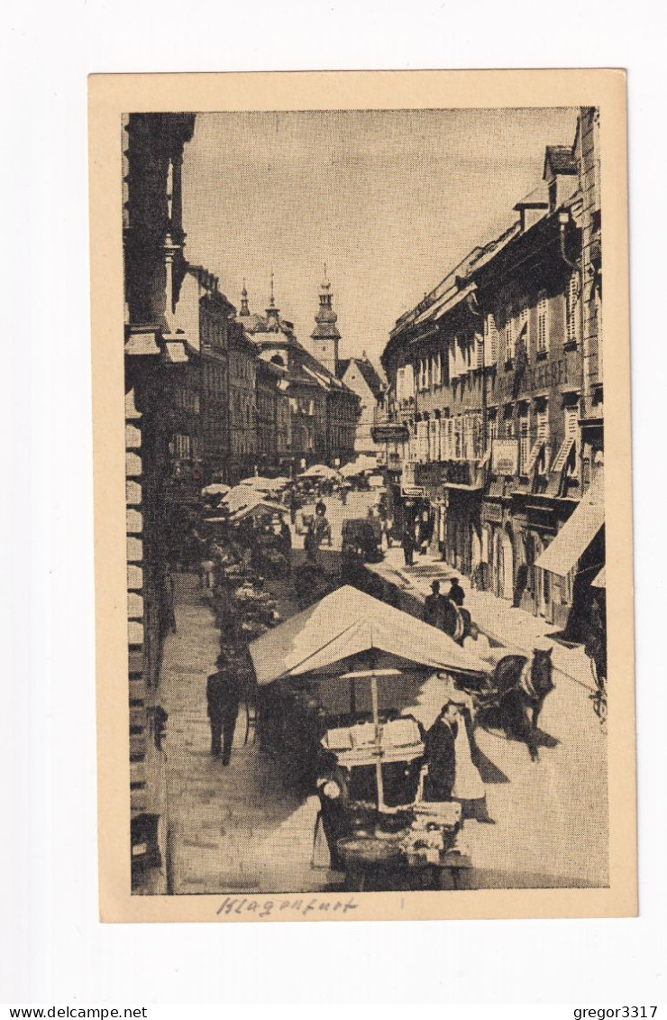 E5960) KLAGENFURT - Alter Platz Mit Markt Markstände Geschäfte - Pferd - Fuhrwerk ALT! - Klagenfurt