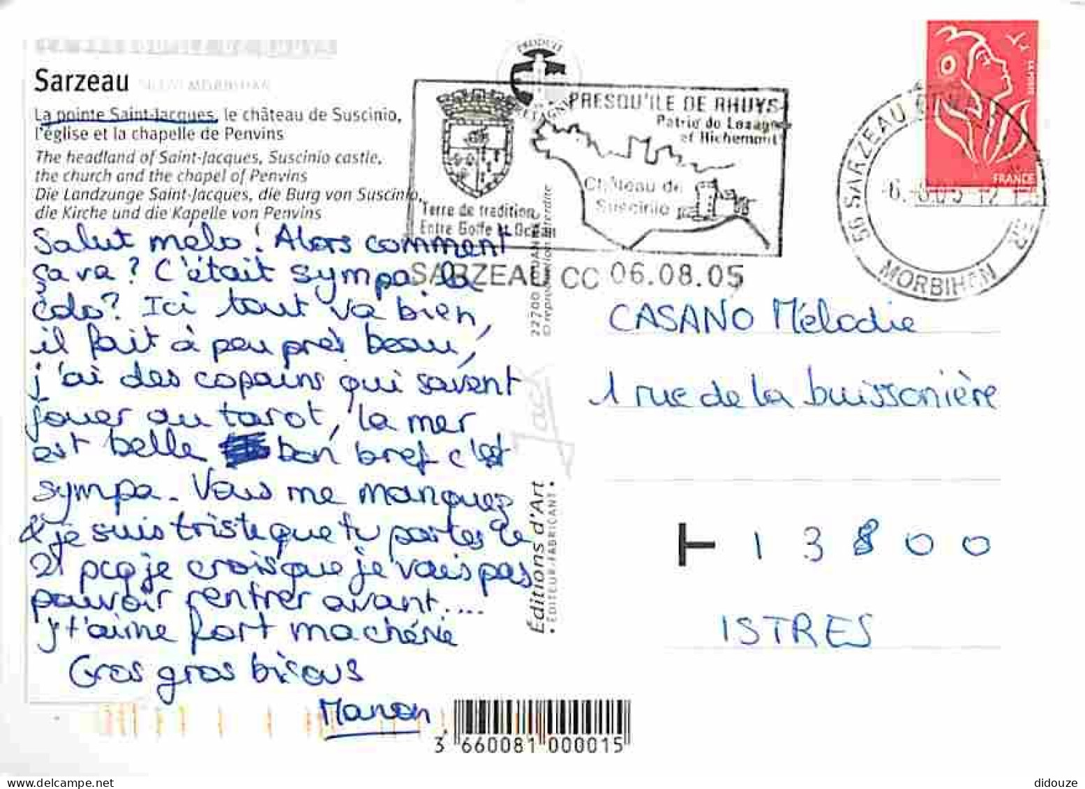 56 - Sarzeau - Multivues - Bateaux - Flamme Postale - CPM - Voir Scans Recto-Verso - Sarzeau