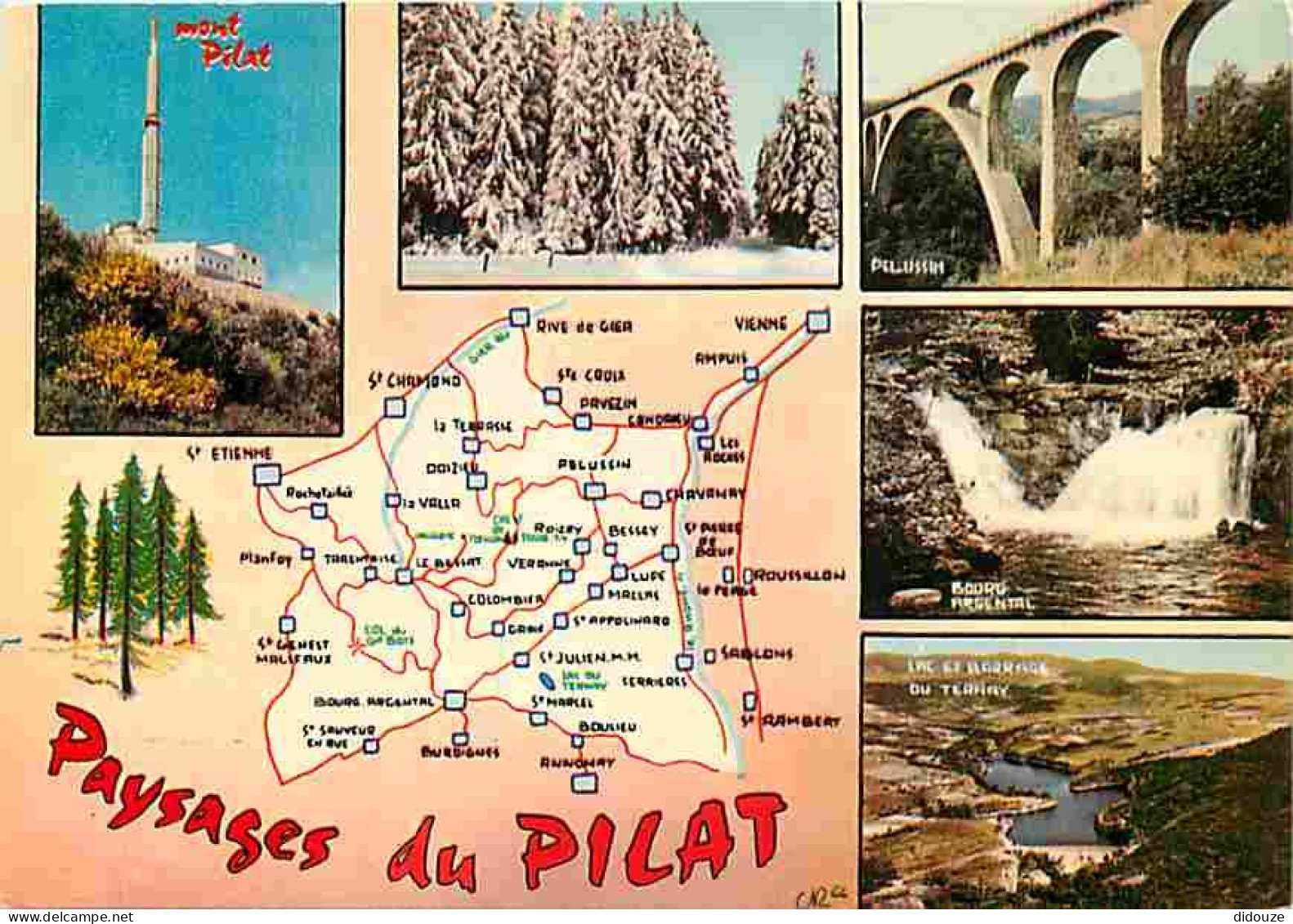 42 - Le Mont Pilat - Multivues - Carte Géographique - Carte Neuve - CPM - Voir Scans Recto-Verso - Mont Pilat