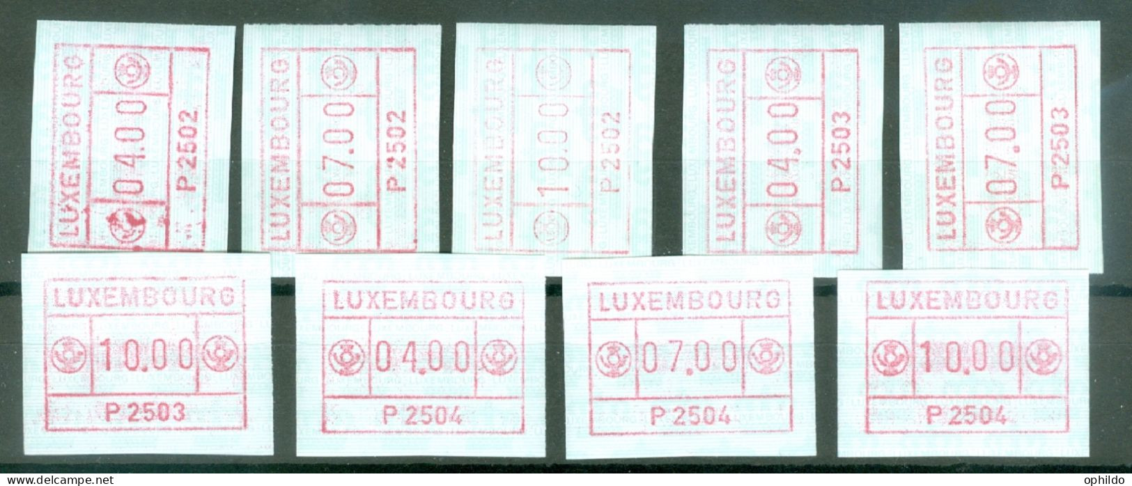 Luxembourg   Distributeur  3 Series 4,7 Et 10 Frcs   P2502 à P2504    * *  TB  - Automatenmarken