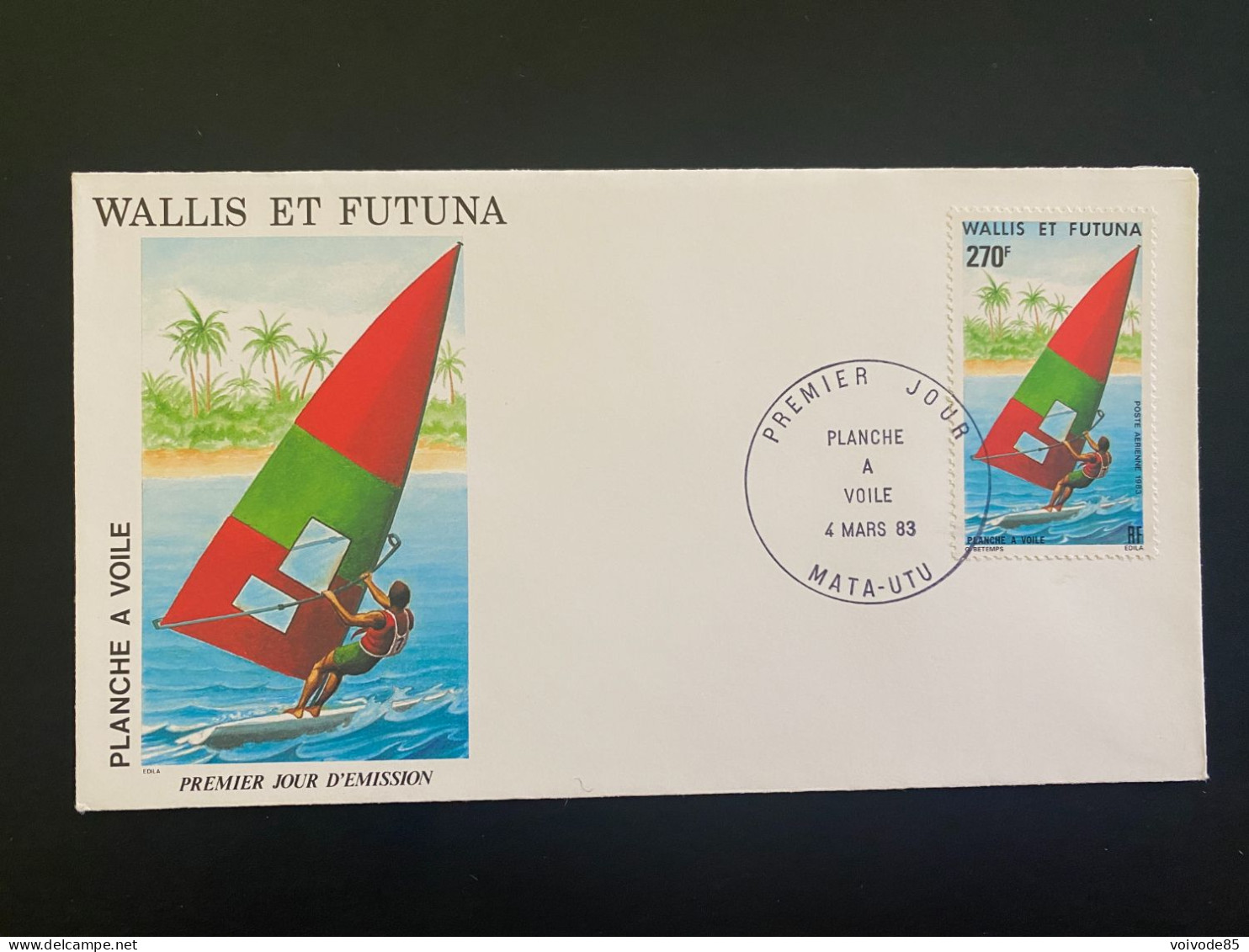 Enveloppe 1er Jour "Planche à Voile" 04/03/1983 - PA123 - Wallis Et Futuna - FDC