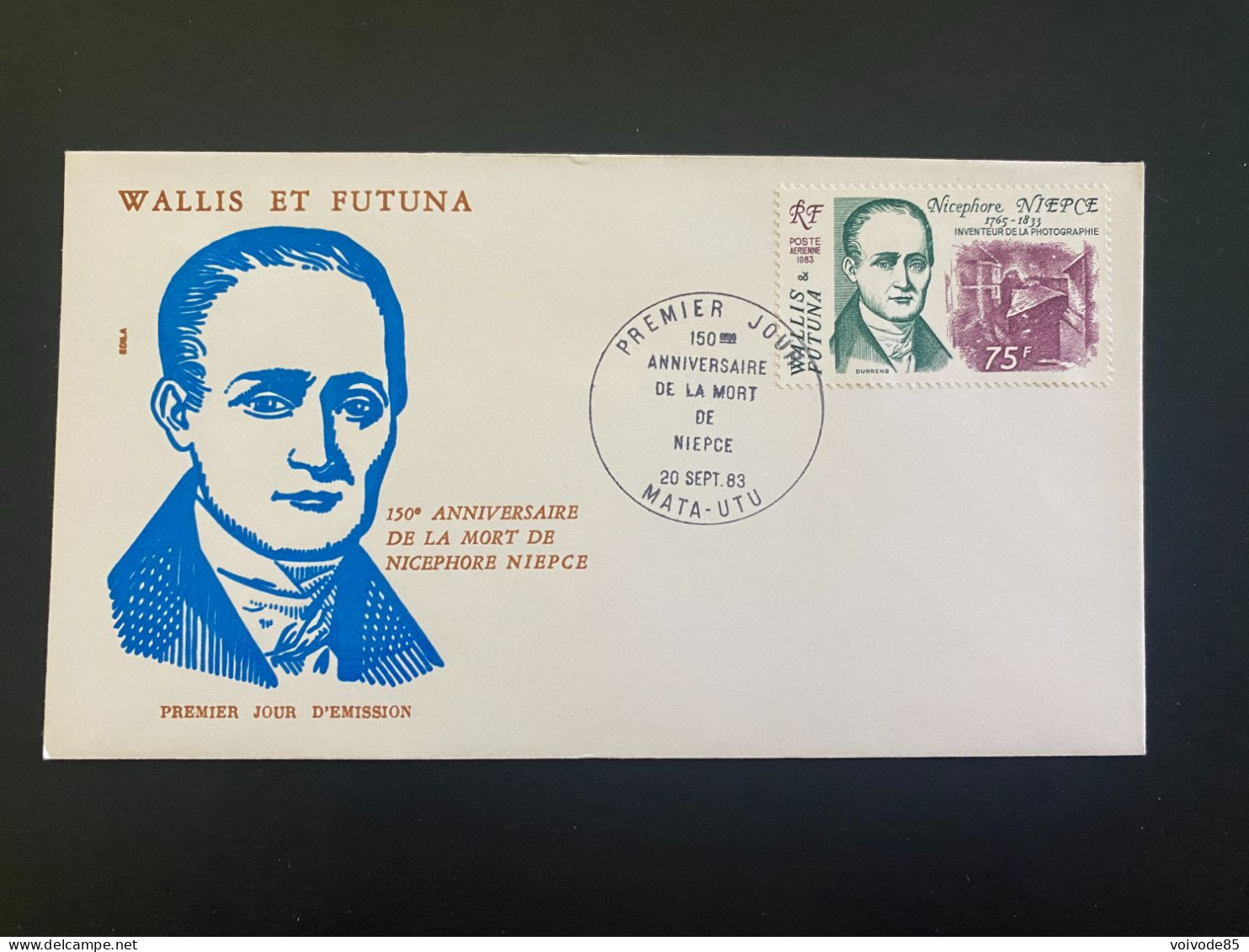 Enveloppe 1er Jour "150e Anniversaire De La Mort De Nicephore Niepce" 20/09/1983 - PA128 - Wallis Et Futuna - FDC