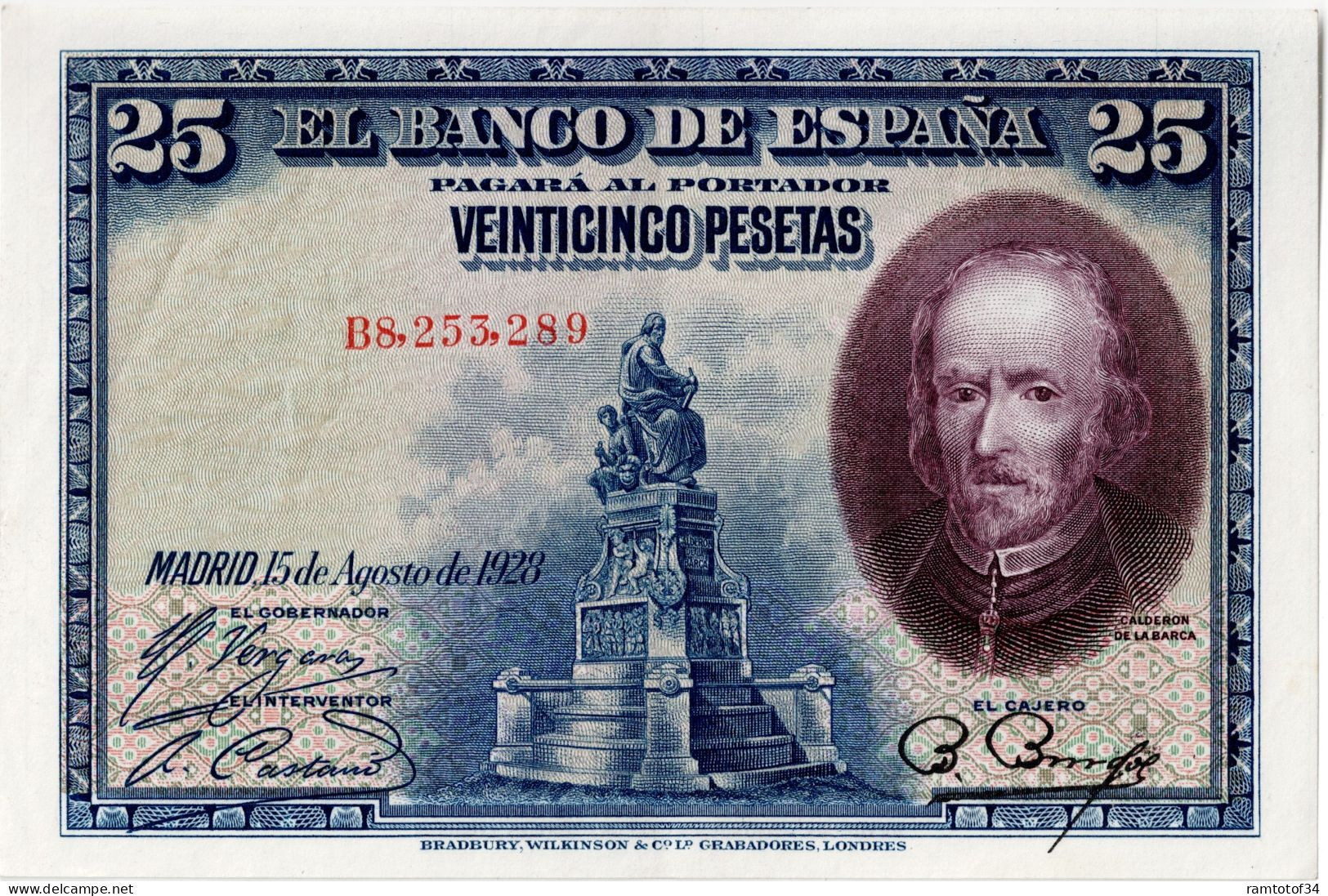 ESPAGNE - 25 Pesetas 1928 UNC - 1-2-5-25 Pesetas