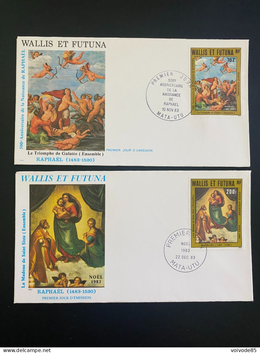 Enveloppes 1er Jour "Raphaël - Triomphe De Galatée - La Madone De Saint Sixte" 20/09/1983 - PA129-131 - Wallis Et Futuna - FDC