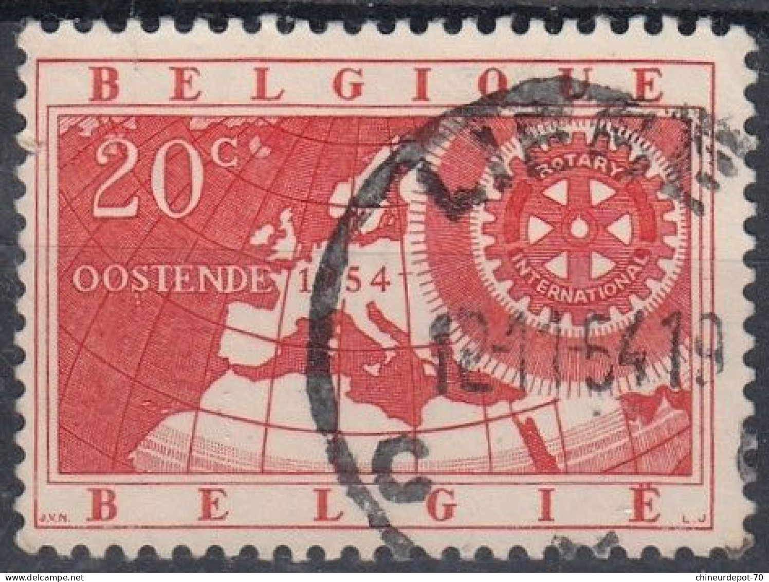 ROTARY INTERNATIONAL OOSTENDE 1954 CACHET - Gebruikt