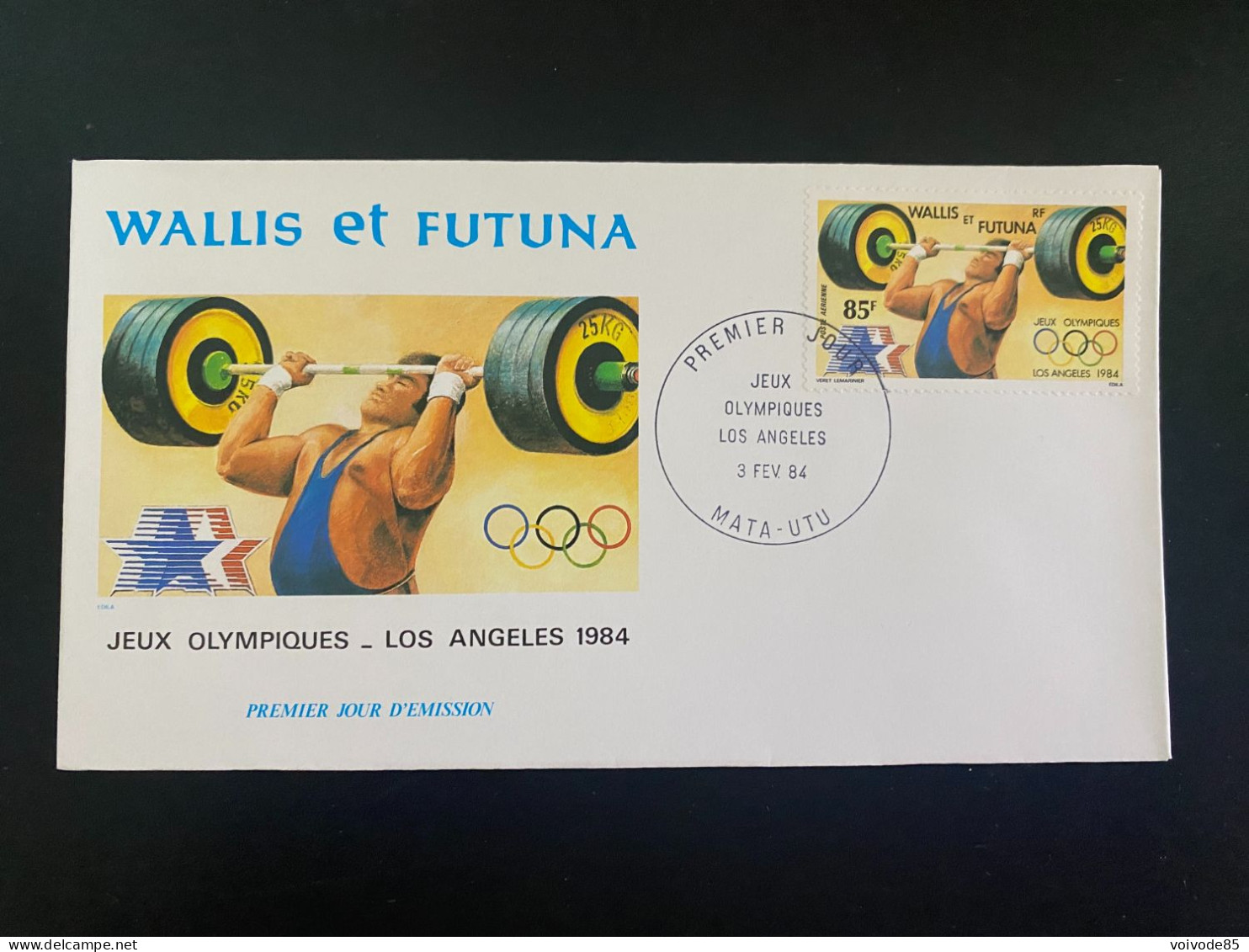 Enveloppe 1er Jour "Jeux Olympiques Los Angeles - Haltérophilie" 03/02/1984 - PA133 - Wallis Et Futuna - FDC
