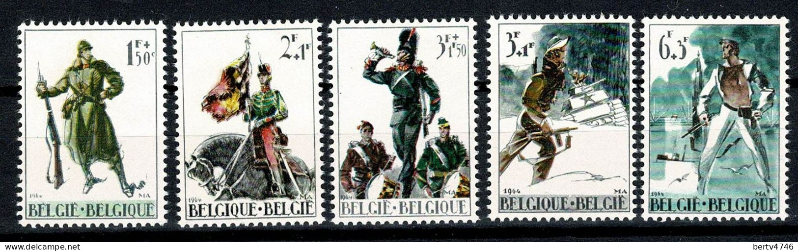 Belg. 1964 OBP/COB 1293/95**, 1296/97**, MNH - Nuevos