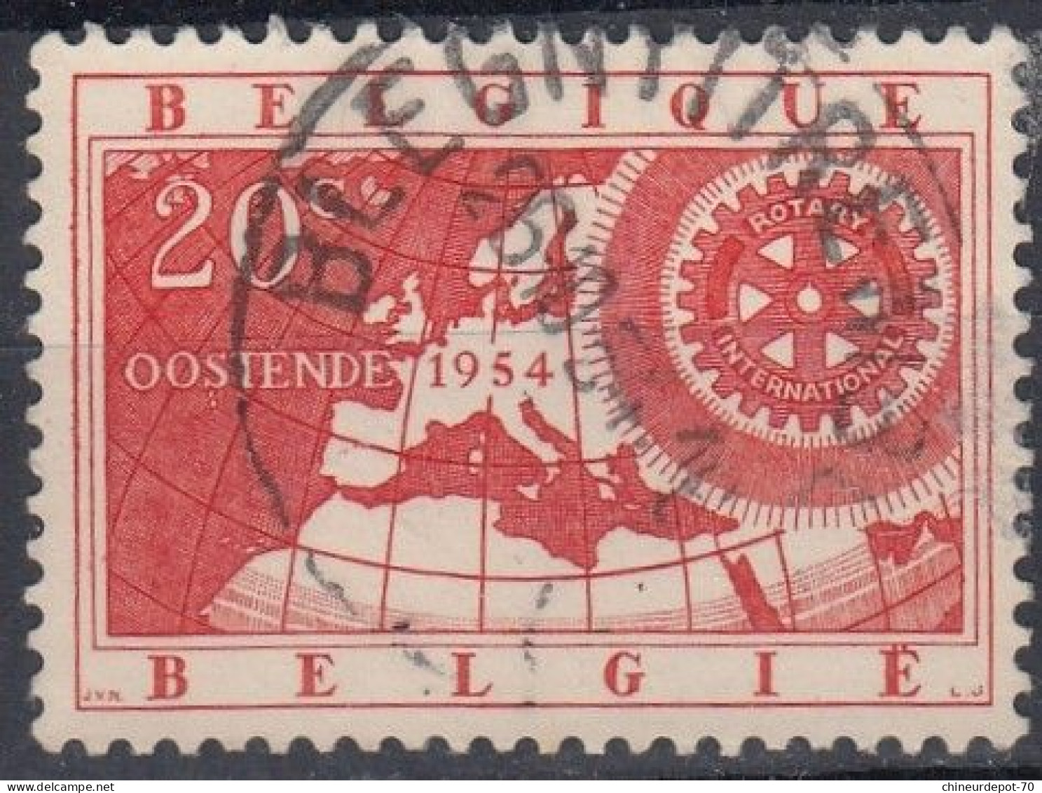 ROTARY INTERNATIONAL OOSTENDE 1954 CACHET BLEGNY - Gebruikt