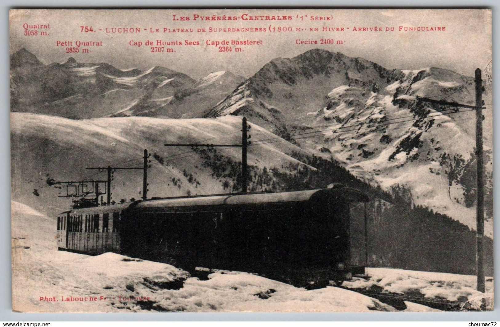 (31) 229, Luchon, Labouche 754, Le Plateau De Superbagnères En Hiver, Arrivée Du Funiculaire - Superbagneres