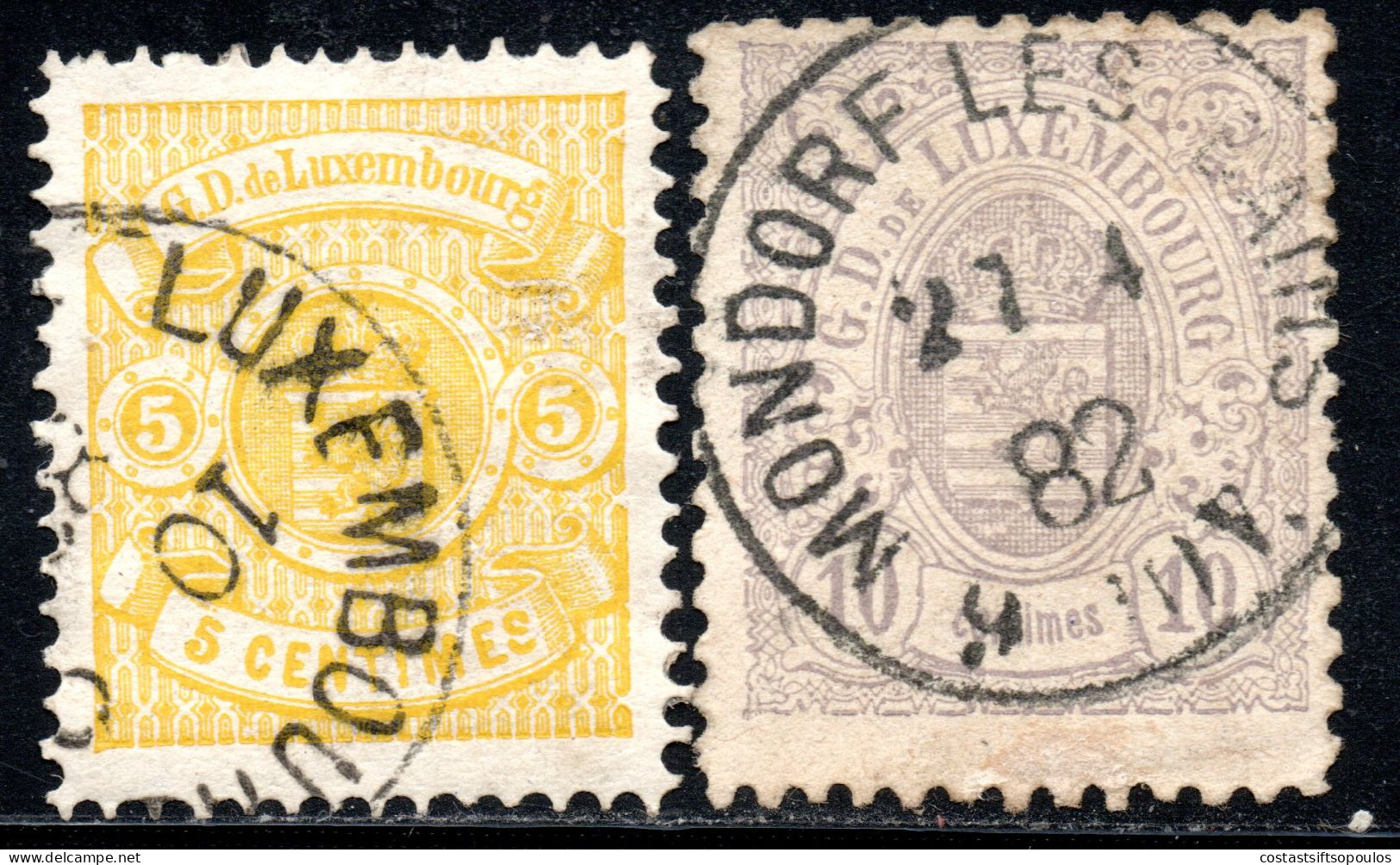 2741.LUXEMBOURG 1880-1881 5 C.,10 C.LOT - 1859-1880 Armoiries