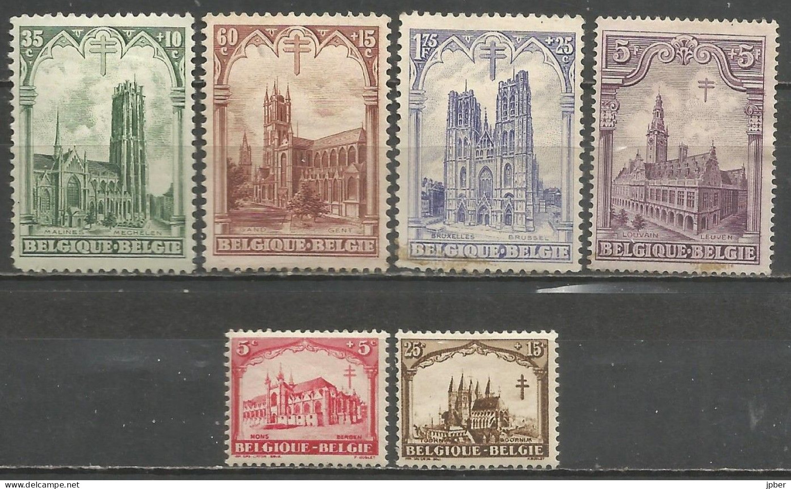 Belgique - Mons, Tournai, Malines, Gand, Bruxelles, Louvain - N°267à272 * - Nuovi