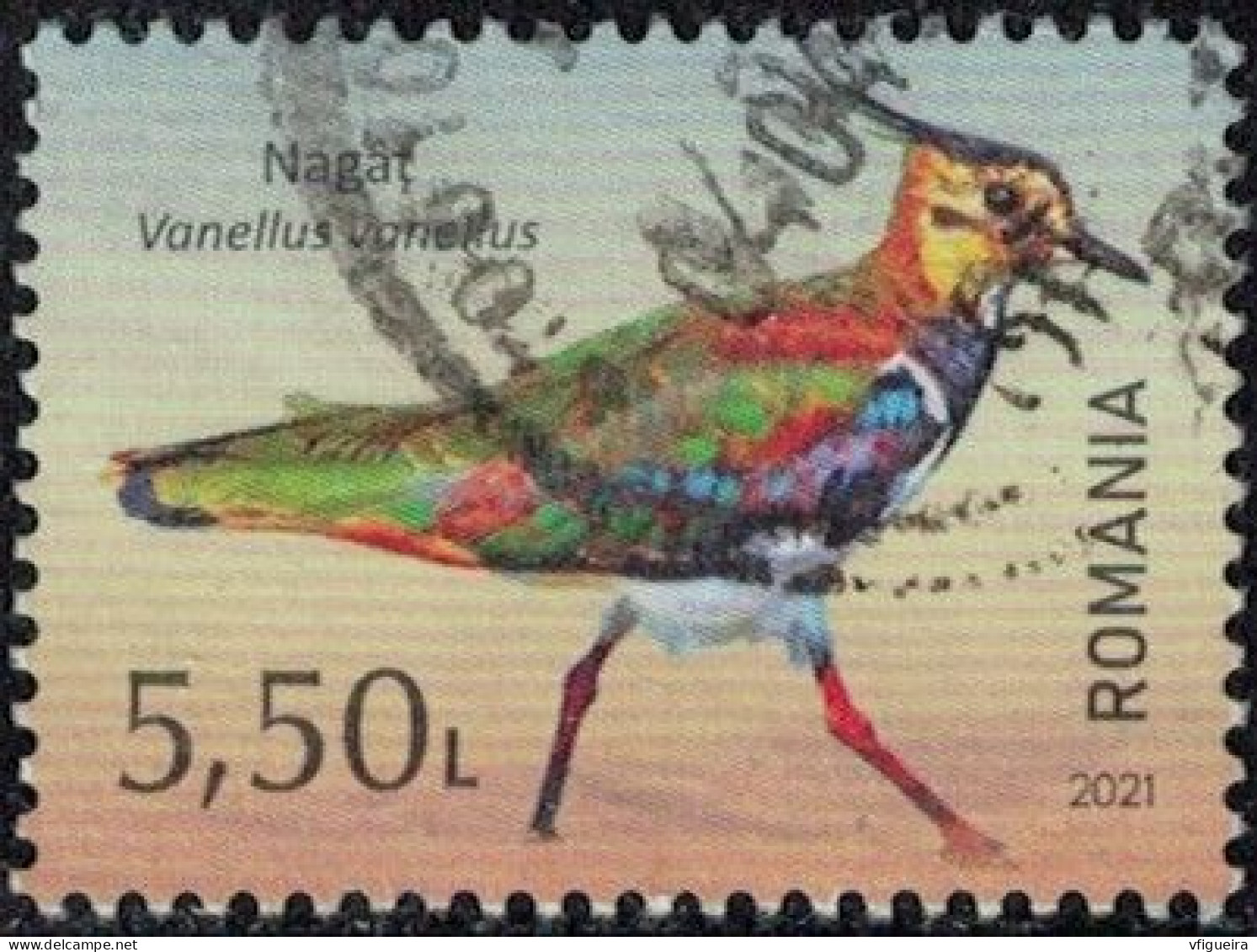 Roumanie 2021 Oblitéré Used Oiseau Vanellus Vanellus Vanneau Huppé Y&T RO 6677 SU - Usados