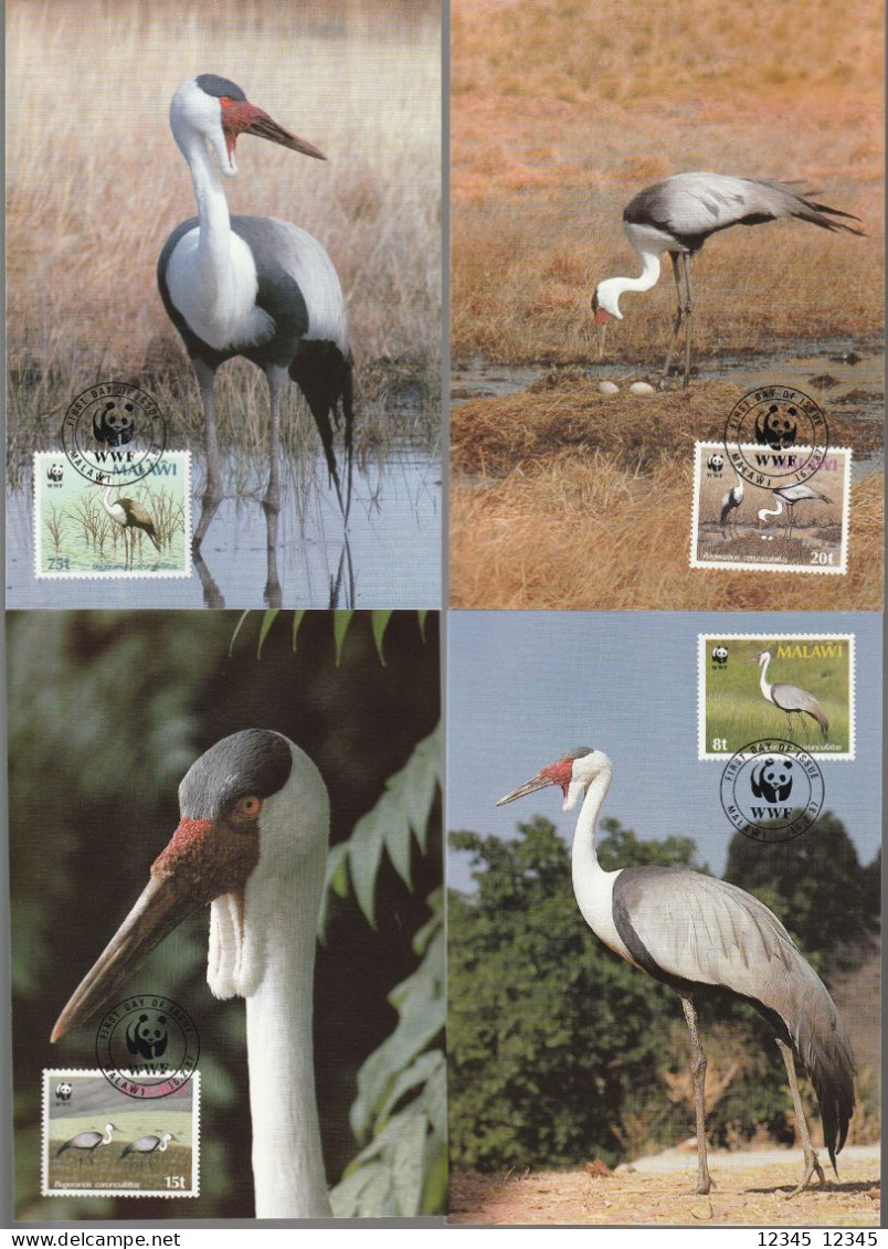 Malawi 1987, Maximumcards Unused, WWF, The Clunky Crane, Birds - Malawi (1964-...)