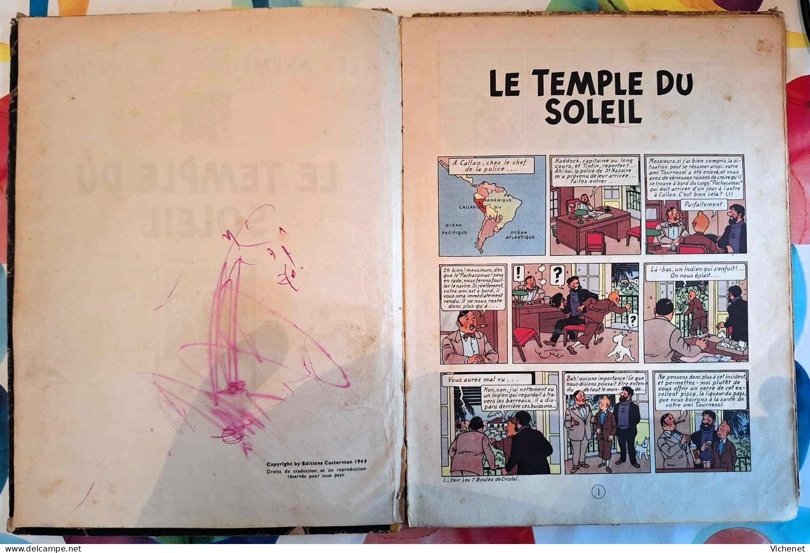 Tintin - Le Temple du Soleil EO 1949 + Coke en Stock EO 1958