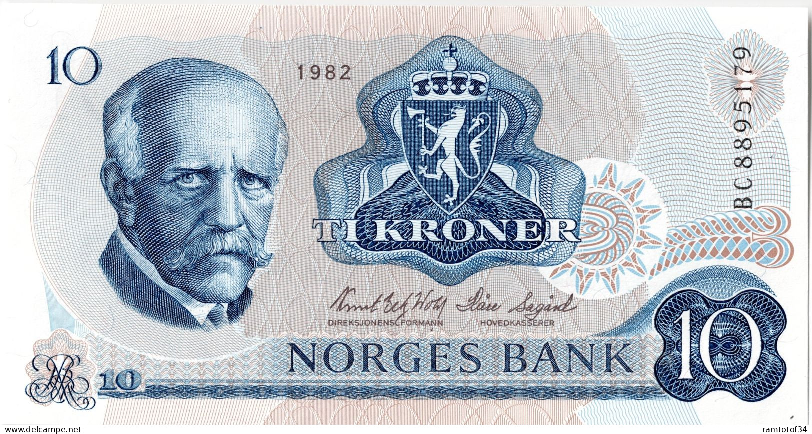 NORVÈGE - 10 Kroner 1982 - Noruega