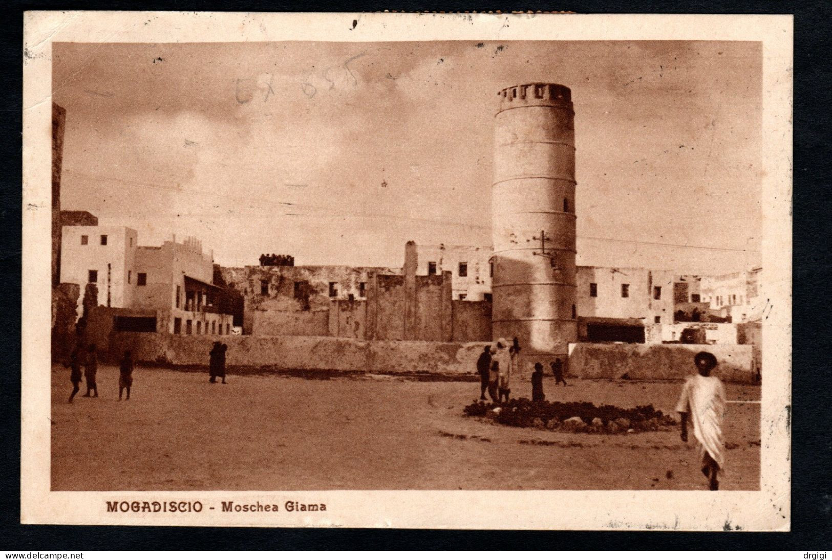 SOMALIA ITALIANA, CARTOLINA 1927, SASS. 75, MOGADISCIO PER ROMA - Somalië