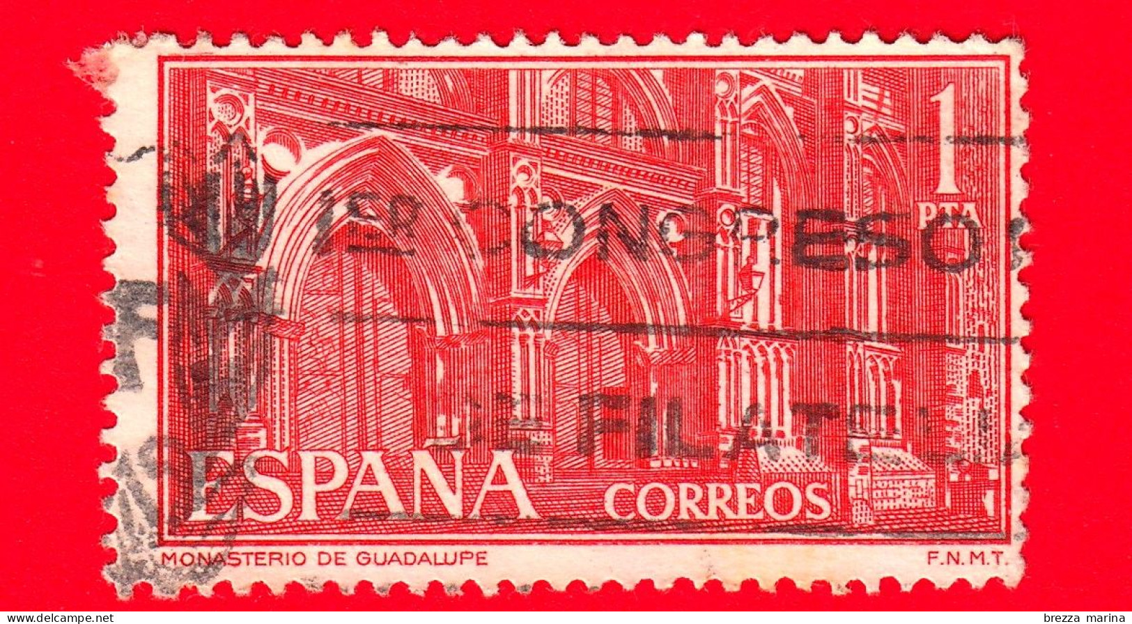 SPAGNA - Usato - 1959 - Ingresso Dei Francescani Nel Monastero Di Guadalupe - Facciata - 1 - Gebraucht