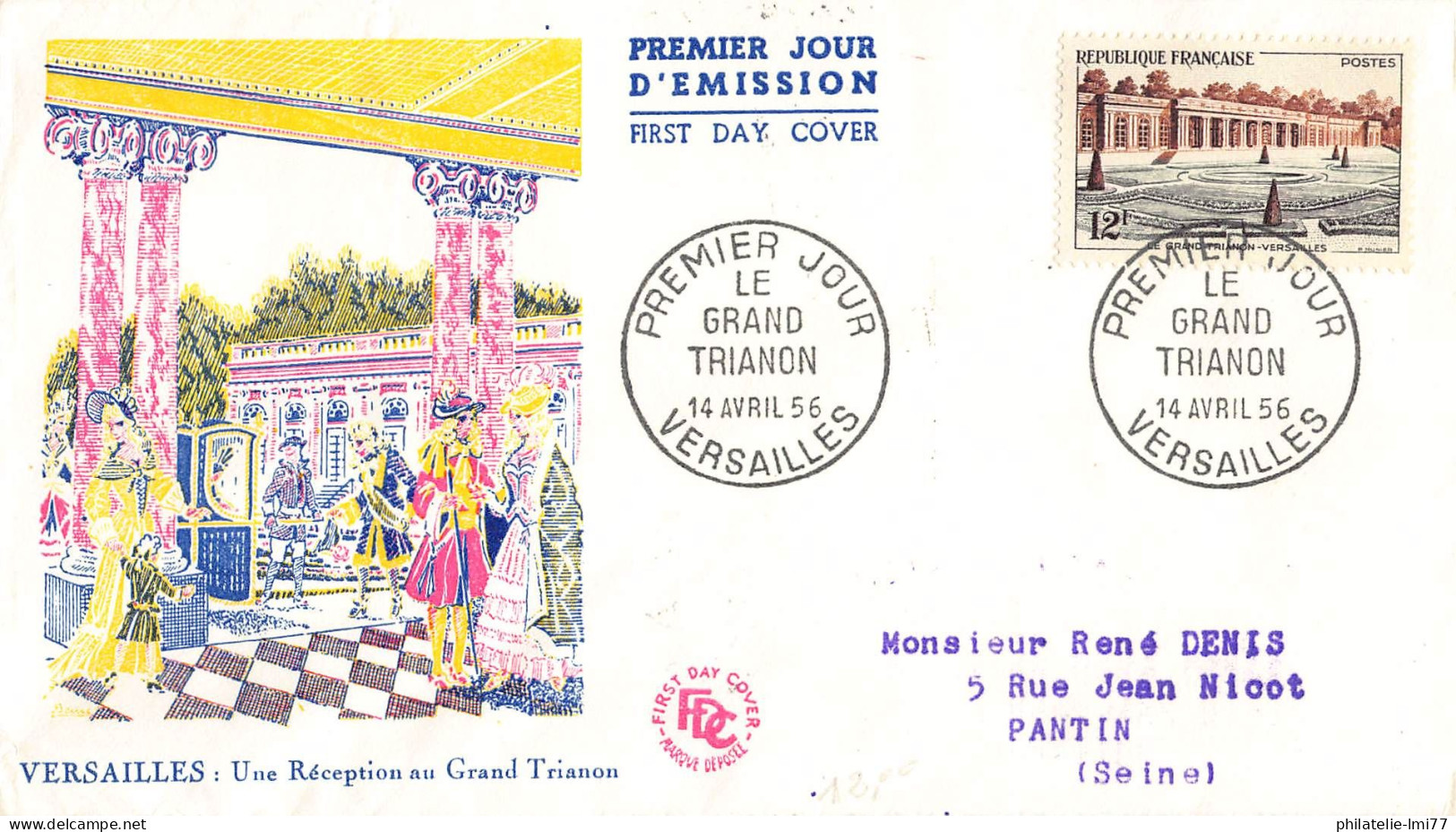 FDC - Le Grand Trianon - Versailles 14/4/1956 - 1950-1959