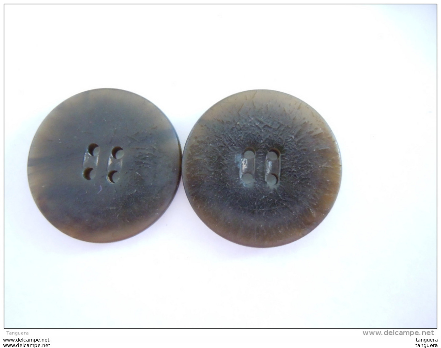 2 Vintage Zwart-bruin Knopen Bakeliet Bakelite Boutons Noir-marron 2,50 Cm - Boutons