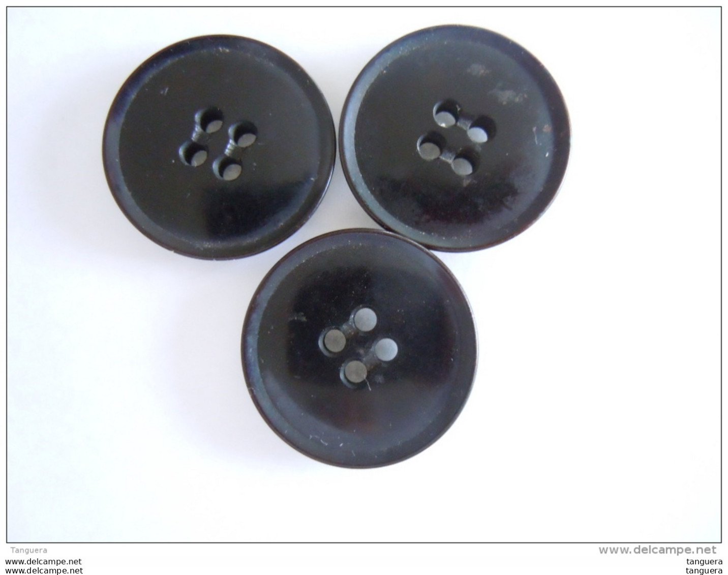 3 Vintage Knopen Zwart Bakeliet Bakelite 3 Boutons Noir  2,8  Cm - Boutons