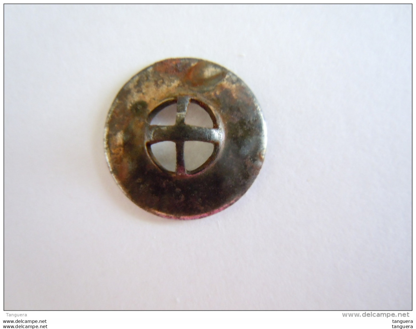 Vintage 1 Knoop Metaal Metal Bouton 1,4 Cm "fine Clothing" Roest Rouille - Boutons