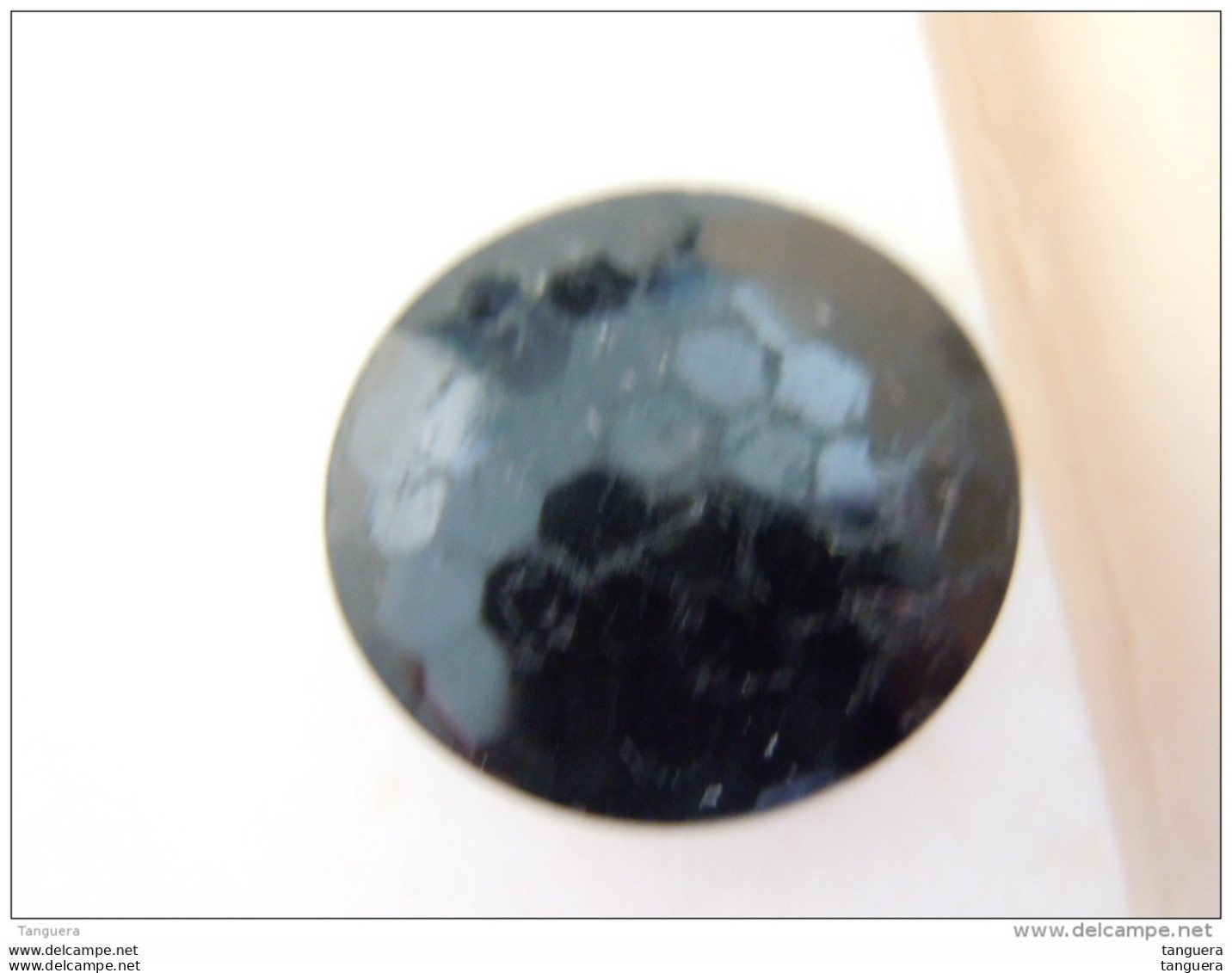 Vintage Knoop Zwart Noir Glas Verre Bouton 2,3 Cm - Botones