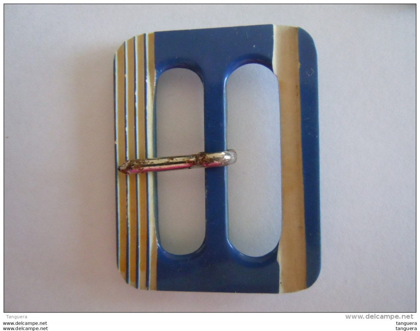 Vintage Gesp Plastic Ancienne Boucle De Ceinture 60's 3,8 X 5cm - Cinture & Fibbie