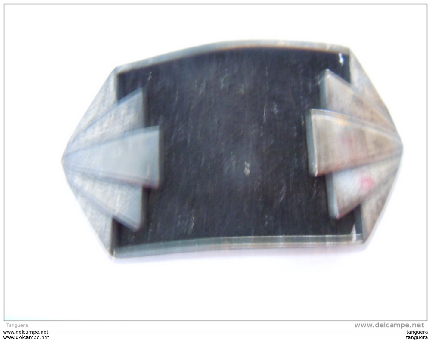 Gesp of versiering handtas of schoen Art deco suede metal Boucle de ceinture ou décoration de sac ou soulier 5 x 2,8 cm